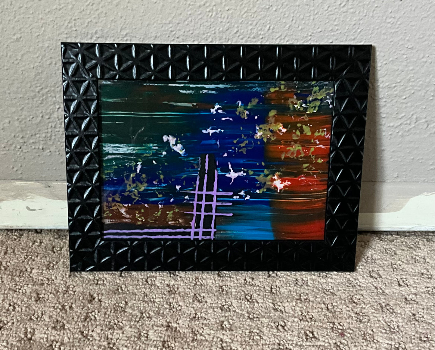 “3 Dimensions” ~ 7”x9” Acrylic on Glass - Framed