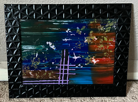 “3 Dimensions” ~ 7”x9” Acrylic on Glass - Framed