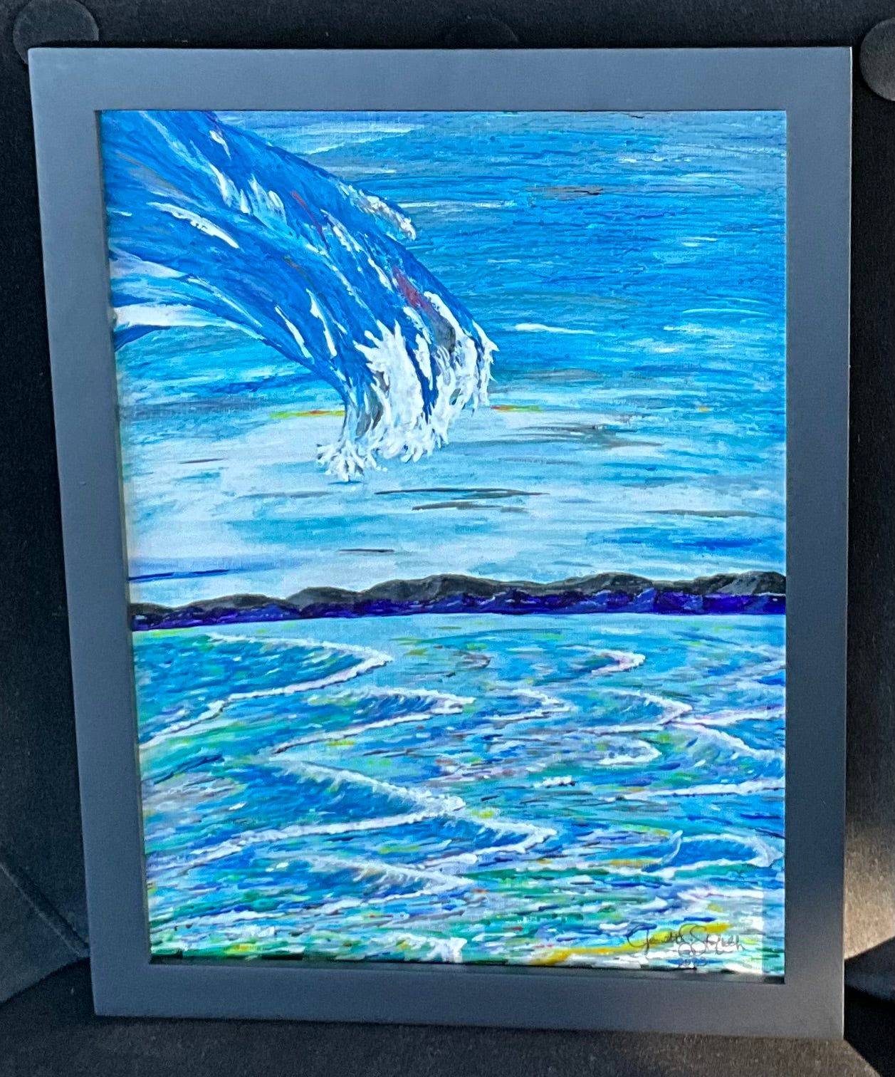 “Tidal Wave (A Dream) - 10”x13” Acrylic Painting on Canvas Framed