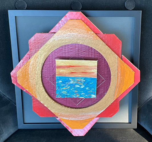 “Sunset Sky in the Water” - 12” x12” Multi Media 3D Painting