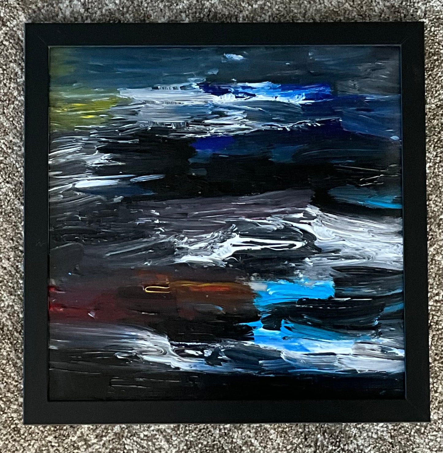 “Shadow Waves of Love” - 13”x13” Acrylic Painting Framed