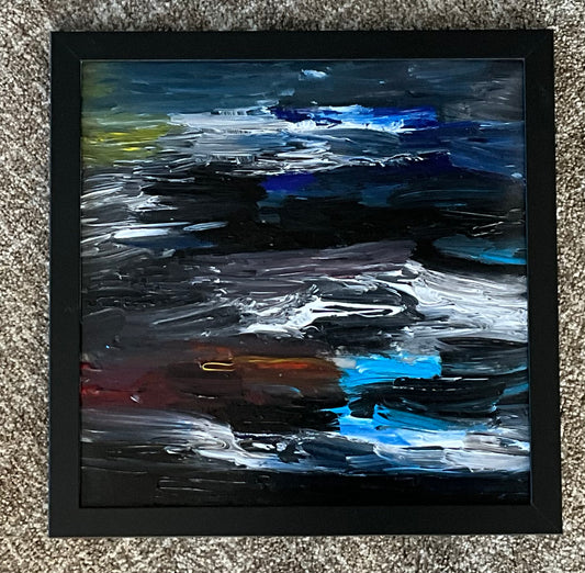 “Shadow Waves of Love” - 13”x13” Acrylic Painting Framed