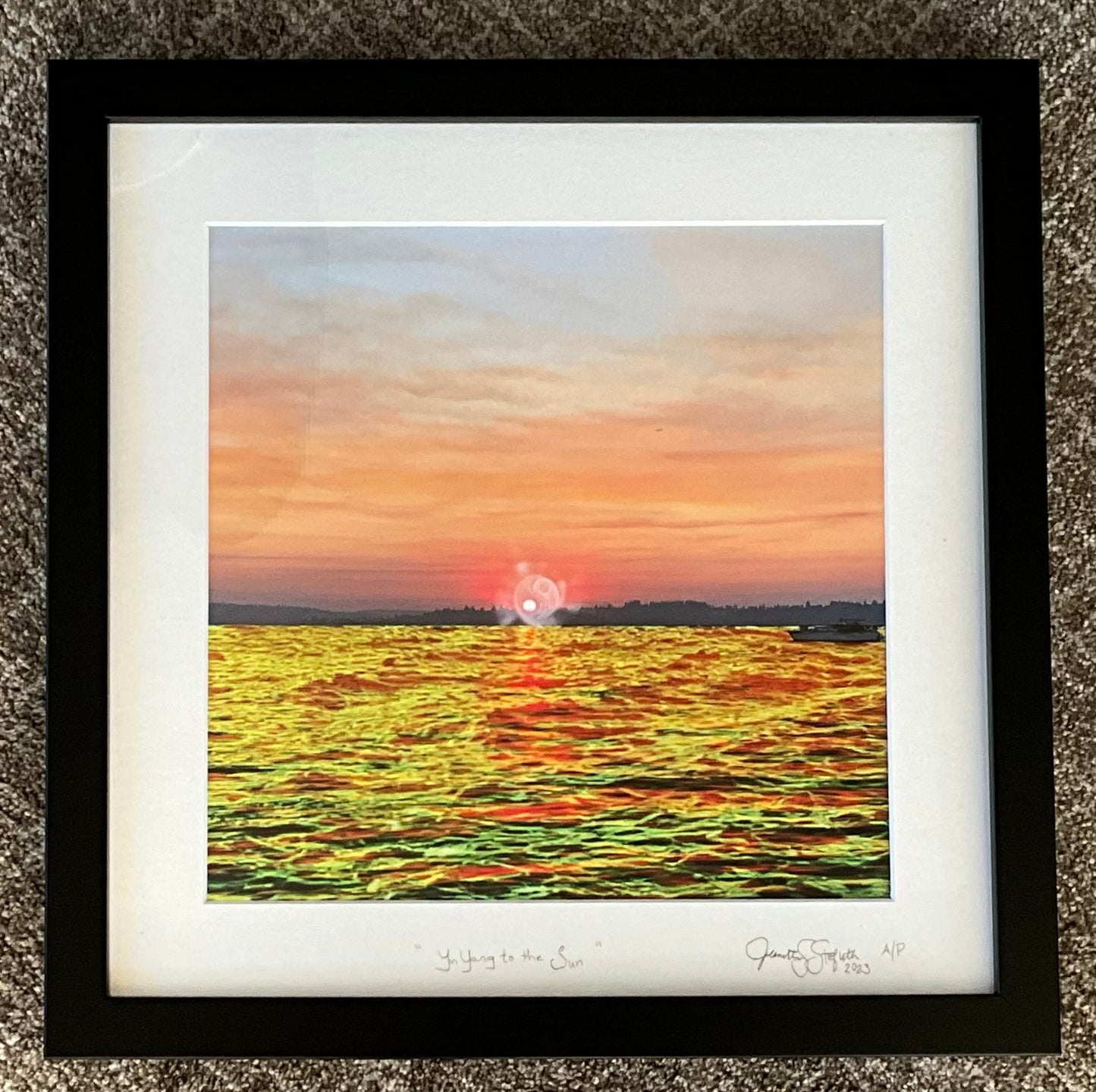 “Yin Yang to the Sun (Son)” - 16”x16” A/P Print 2/2 Professionally Framed