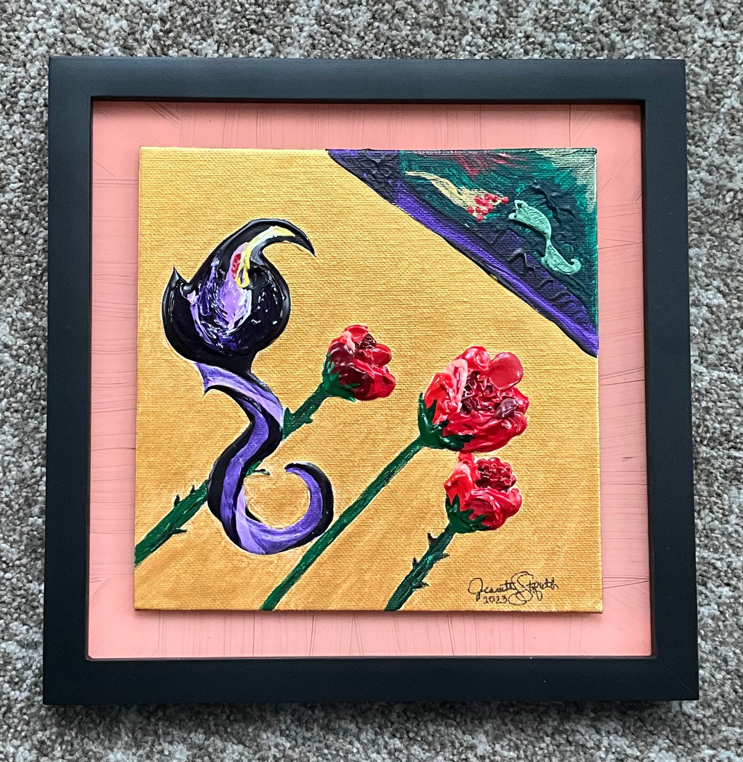 “You, Me, Us” - 11”x11” - 3D Acrylic on Canvas - Framed. Signed.