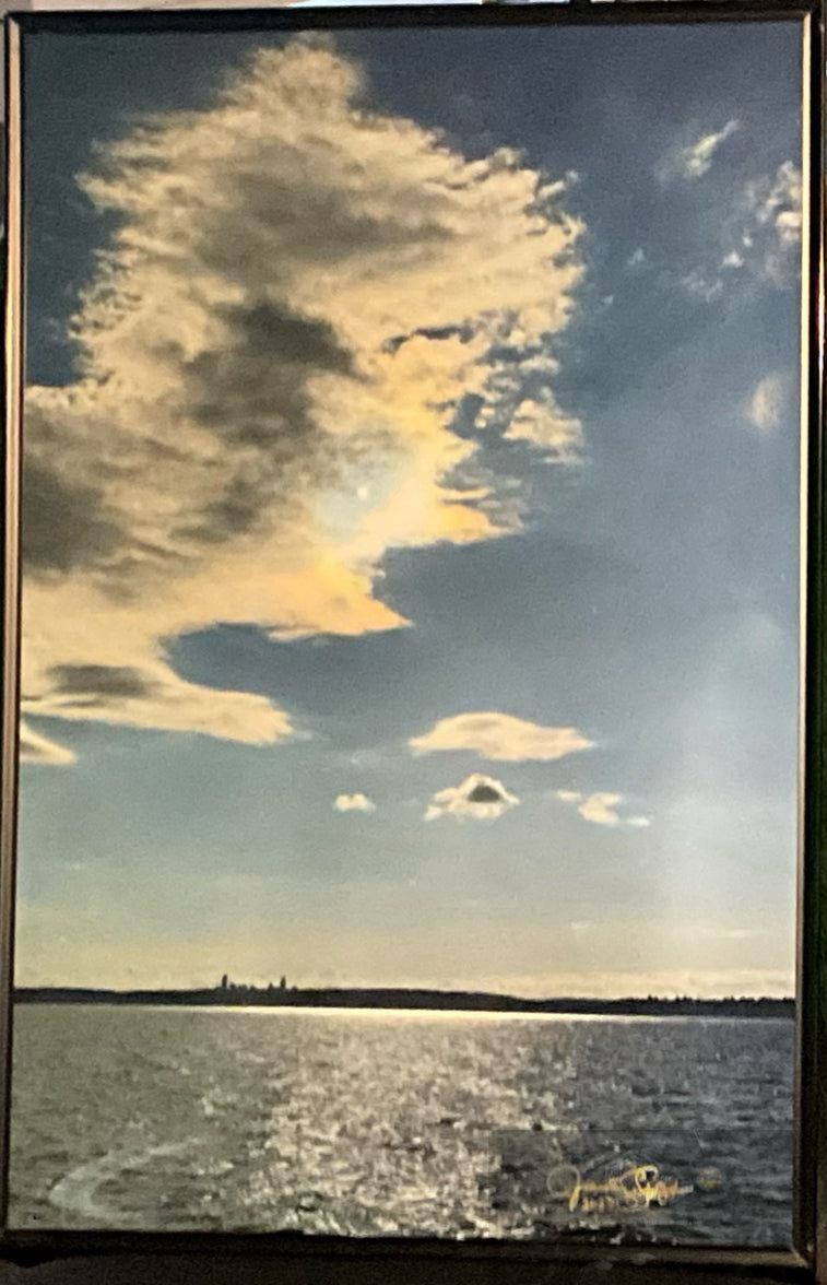 “Rainbow Promise & Black Cloud in White” - 16”x24” Photograph Framed. Signed.