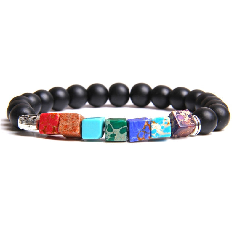 Black Onyx Bracelets Unisex Natural 8mm Chakra Stone Beads Bracelet For Reiki Prayer Health Balance - Bracelet Jewelry