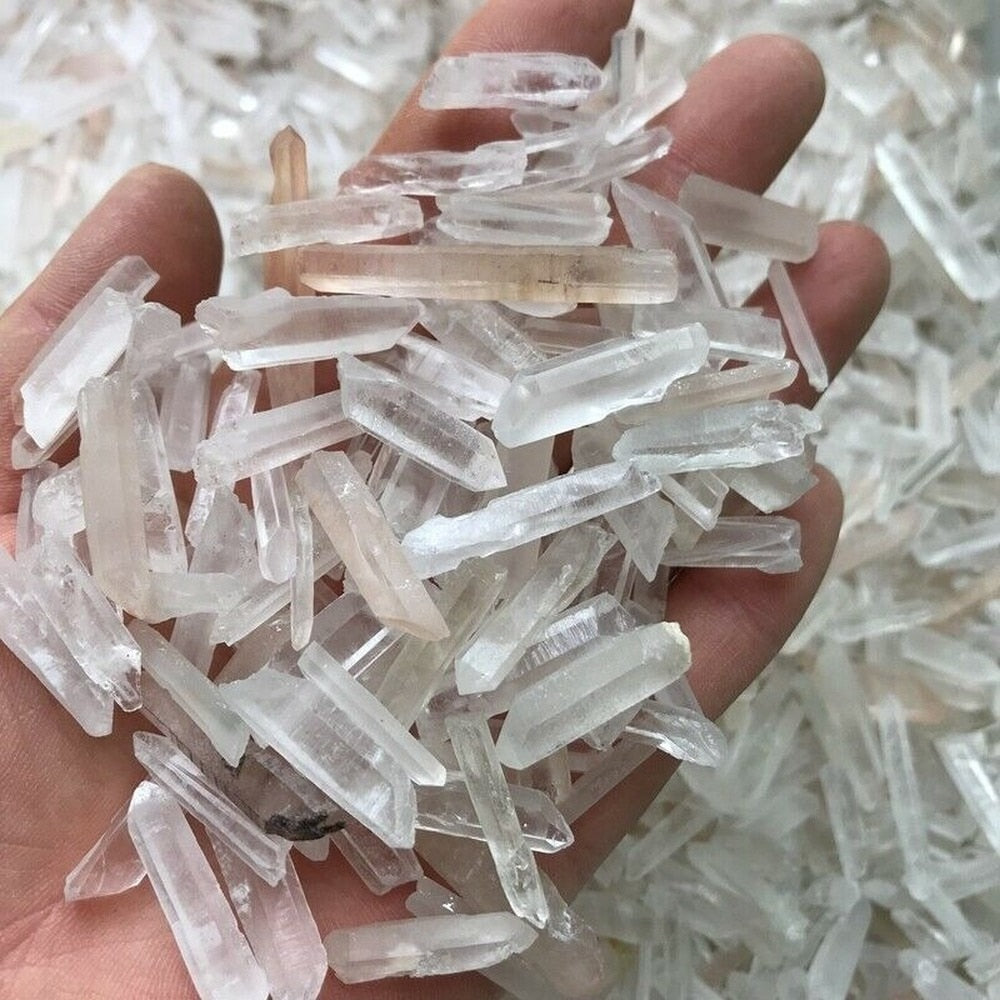 100% Natural Clear Quartz Healing Crystal Point Wand Energy Stone Raw Rock Mineral Specimen Home Decor