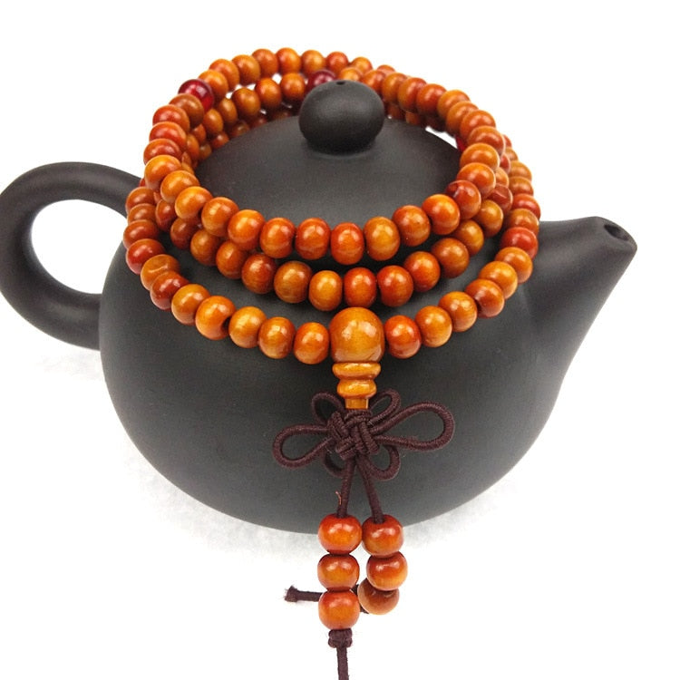 6mm Natural Sandalwood Buddhist Buddha Meditation 108 beads Wood Prayer Bead Mala Bracelet Women Men jewelry