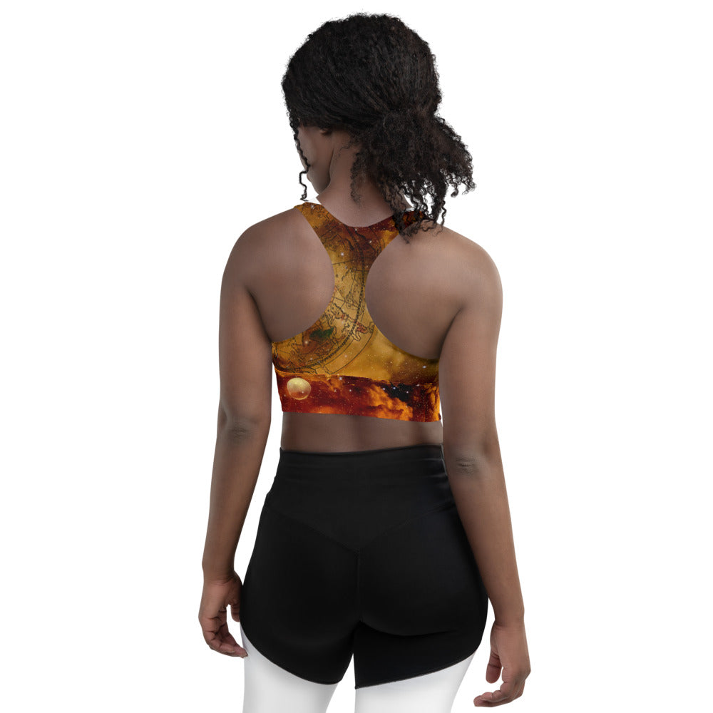 Longline sports bra  - Custom Design - Beacon of Hope and Light Artworks